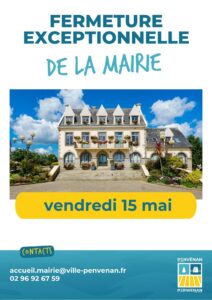 Fermeture exceptionnelle de la mairie vendredi 15 mai