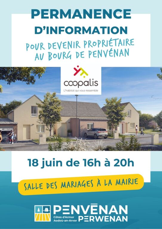 Permanence d'informations Coopalis - pour devenir propriétaire au bourg de Penvénan